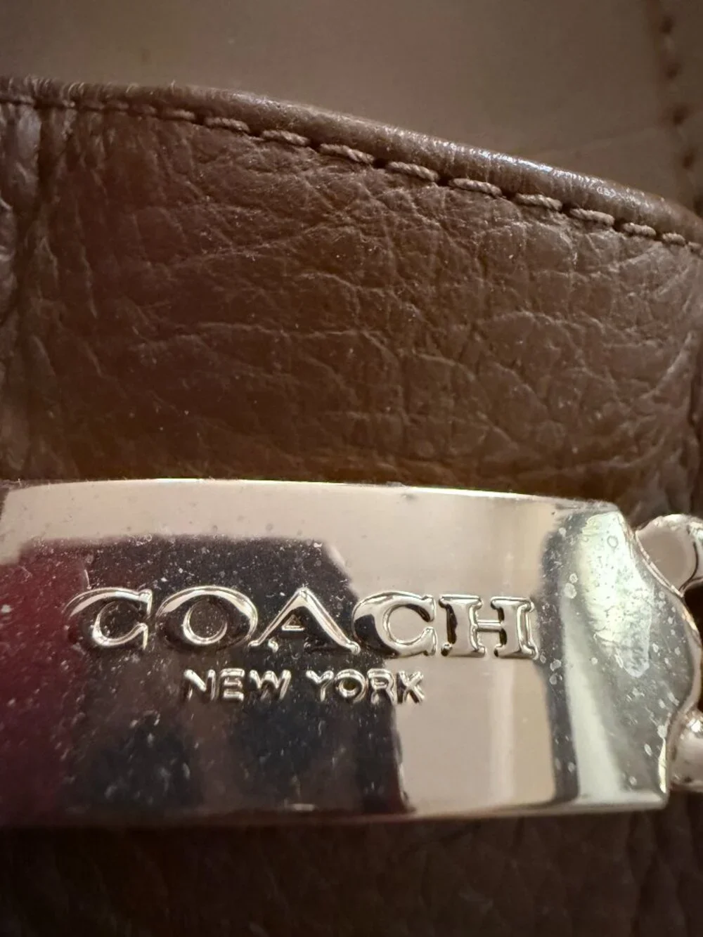COACH Fredrica Tan Pebbled Leather Driving Loafers Gold Hardware Size 10B